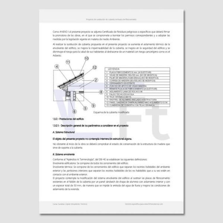 Imagen de Proyecto de sustitución de cubierta inclinada de fibrocemento