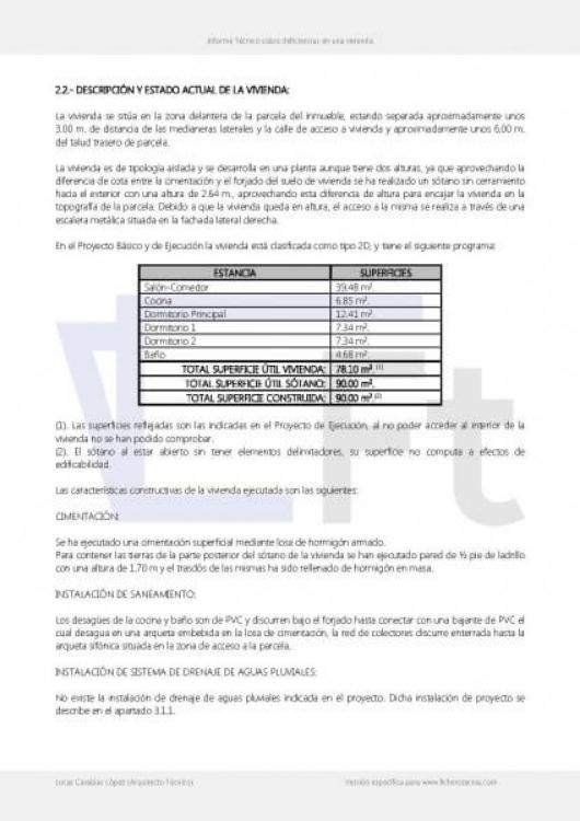 Imagen de Informe por deficiencias en la construcción de vivienda unifamiliar aislada