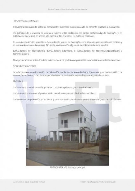 Imagen de Informe por deficiencias en la construcción de vivienda unifamiliar aislada