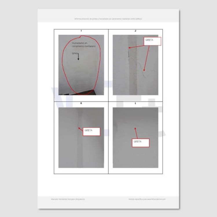 Imagen de Informe de protocolo de grietas en cerramiento medianero