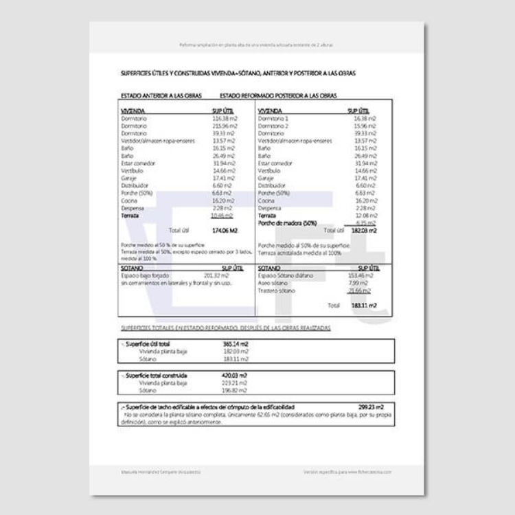 Imagen de Proyecto de legalización de sótano y porche madera de vivienda unifamiliar