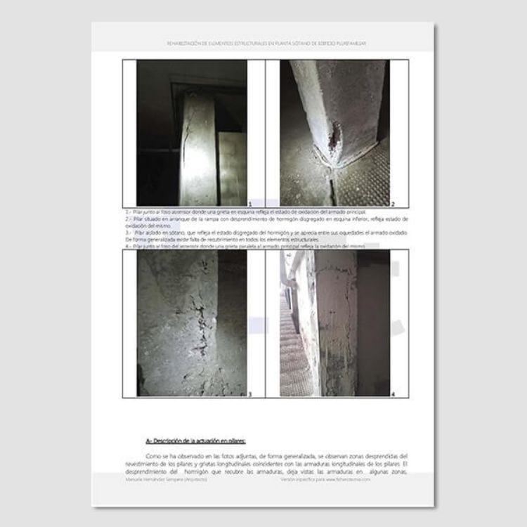 Imagen de Proyecto de rehabilitación elementos estructurales edificio plurifamiliar