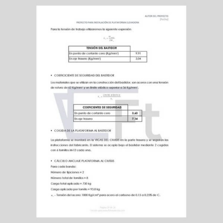 Imagen de Proyecto para instalar plataforma elevadora en camión
