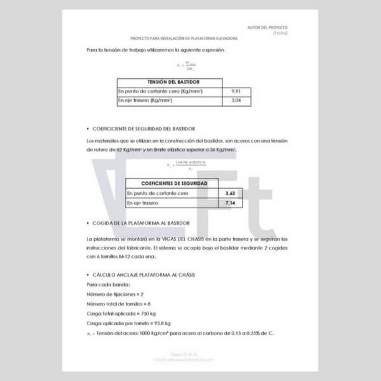 Imagen de Proyecto para instalar plataforma elevadora en camión