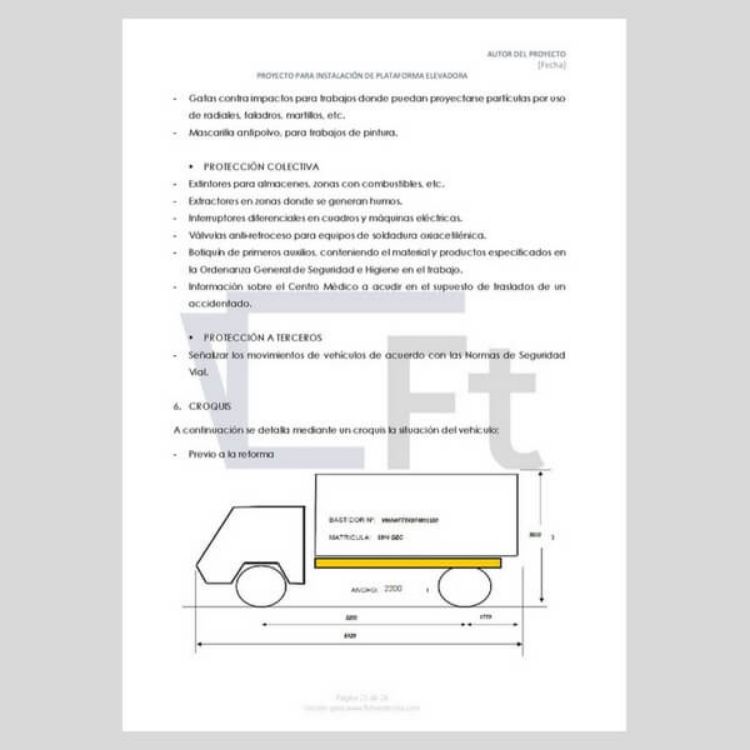 Imagen de Proyecto para instalar plataforma elevadora en camión