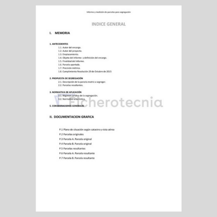 Imagen de Informe de segregación para finca rústica