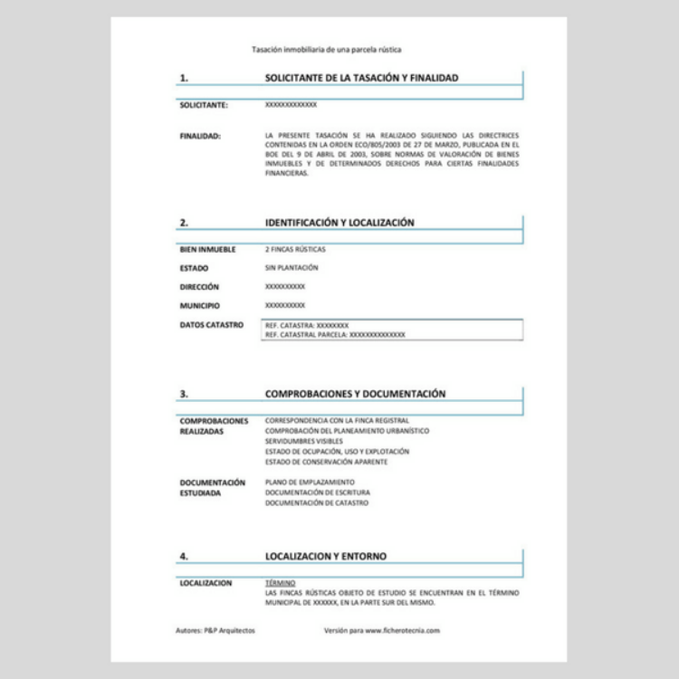 Imagen de Tasación de finca rústica