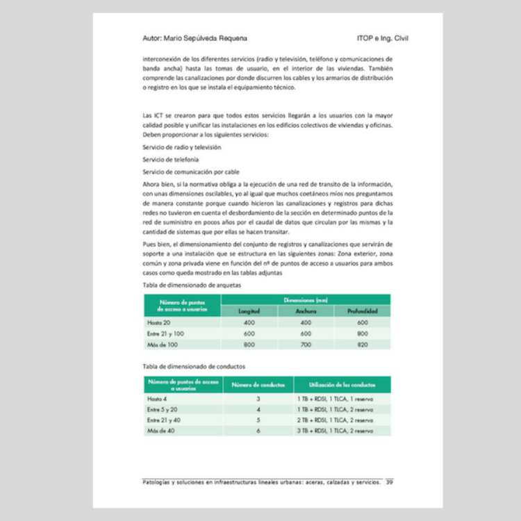 Imagen de Patología y solución en infraestructuras lineales urbanas