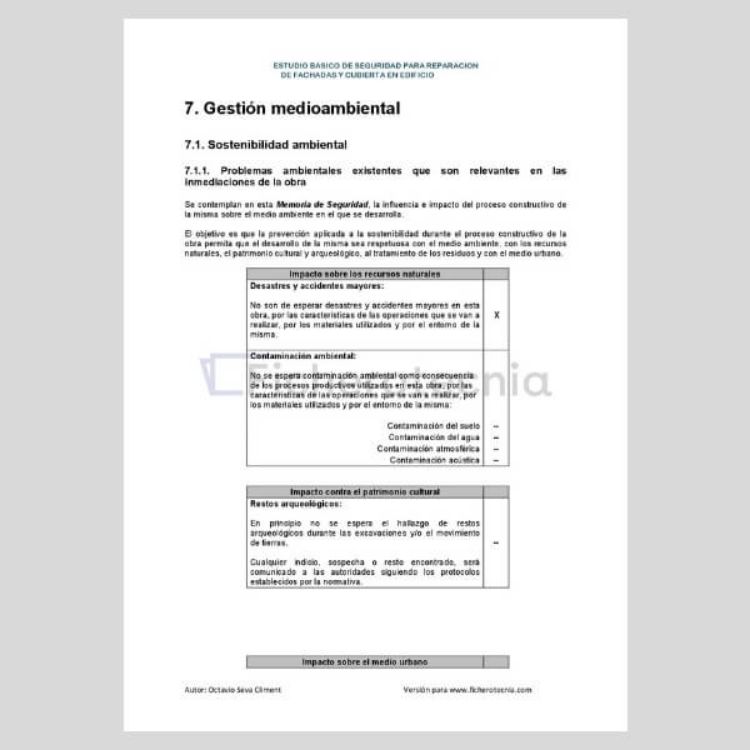 Contenido del Estudio básico de seguridad y salud