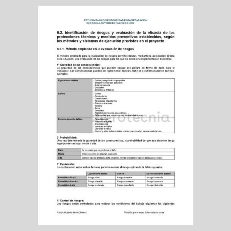 características del estudio básico de salud y seguridad