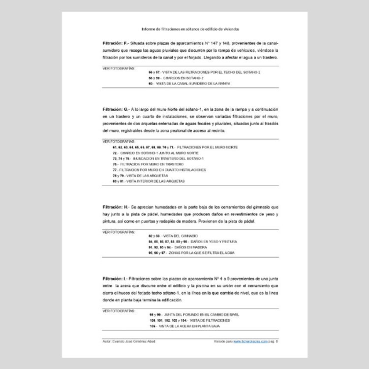 Imagen de Informe de filtraciones en sótanos edificio de viviendas