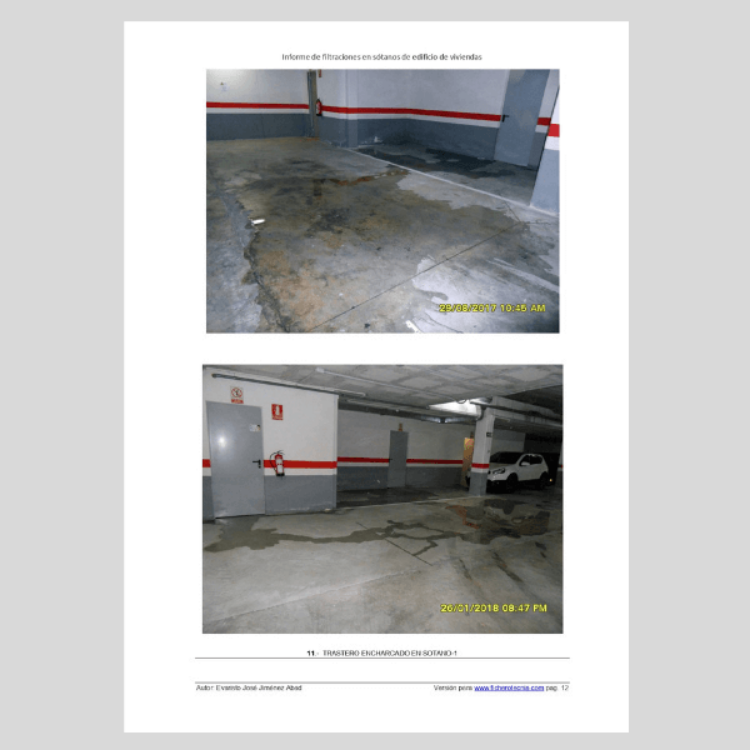 Imagen de Informe de filtraciones en sótanos edificio de viviendas