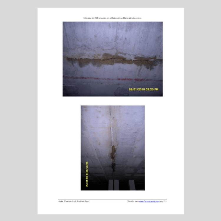 Imagen de Informe de filtraciones en sótanos edificio de viviendas