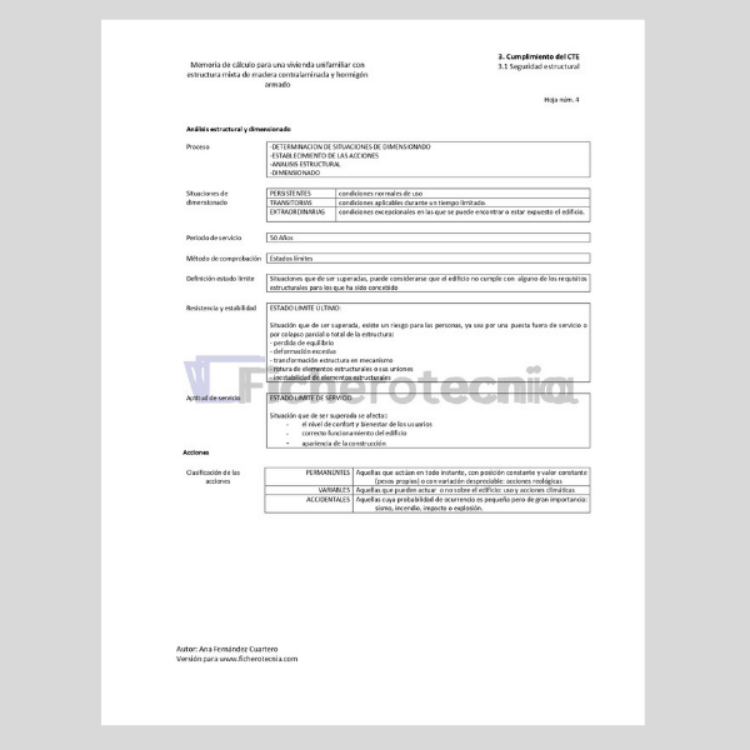 ficha de datos de memoria código estructural