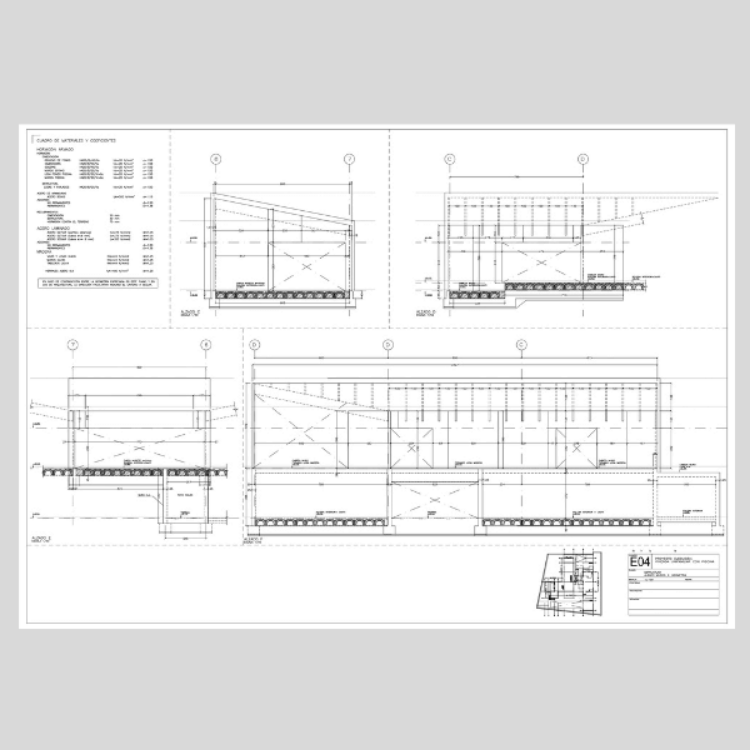 Imagen de Planos dwg de la estructura de una casa de madera contralaminada