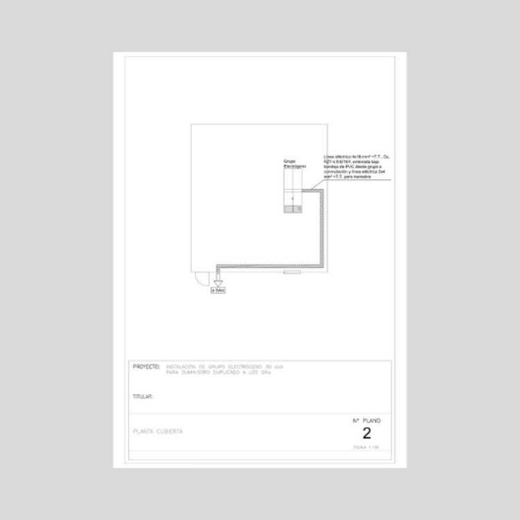 Imagen de Planos para instalación eléctrica con grupo electrógeno en un edificio