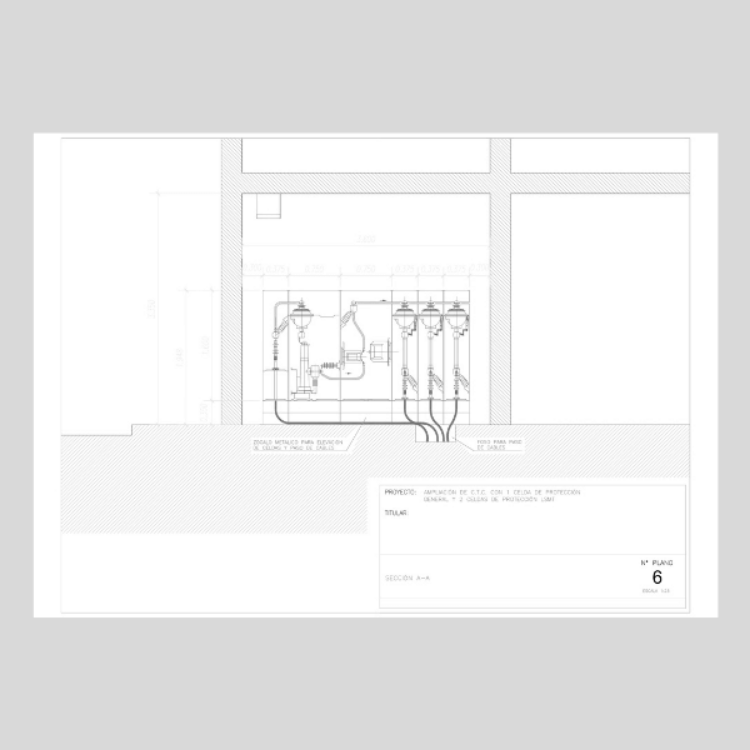 Imagen de Planos de cambio de trazado de una  linea subterránea de media tensión a centro de transformador