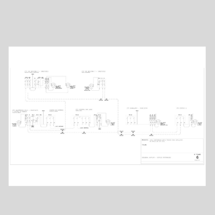 Imagen de Planos de cambio de trazado de una  linea subterránea de media tensión a centro de transformador