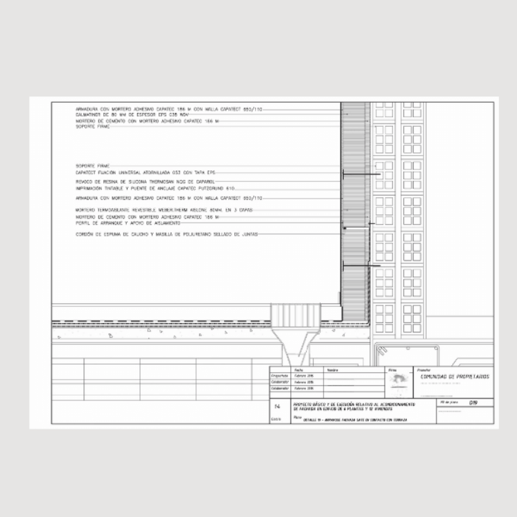 	cálculos de los detalles constructivos fachada ventilada
