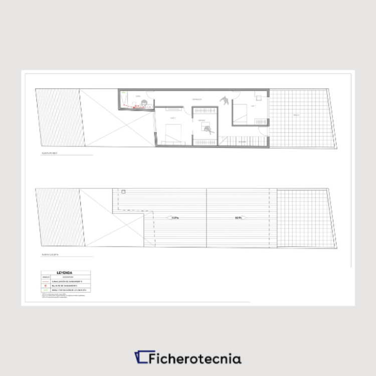 Imagen de Planos dwg completos de una casa entre medianeras