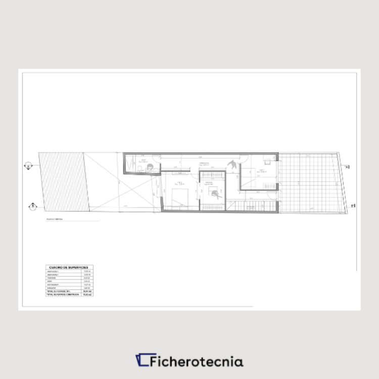 Imagen de Planos dwg completos de una casa entre medianeras