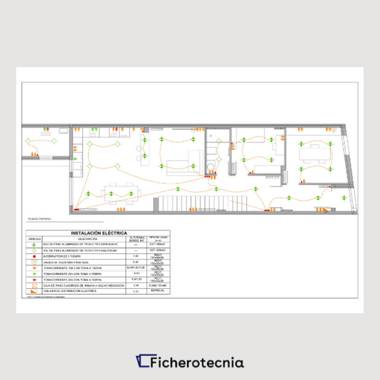 Imagen de Planos dwg completos de una casa entre medianeras