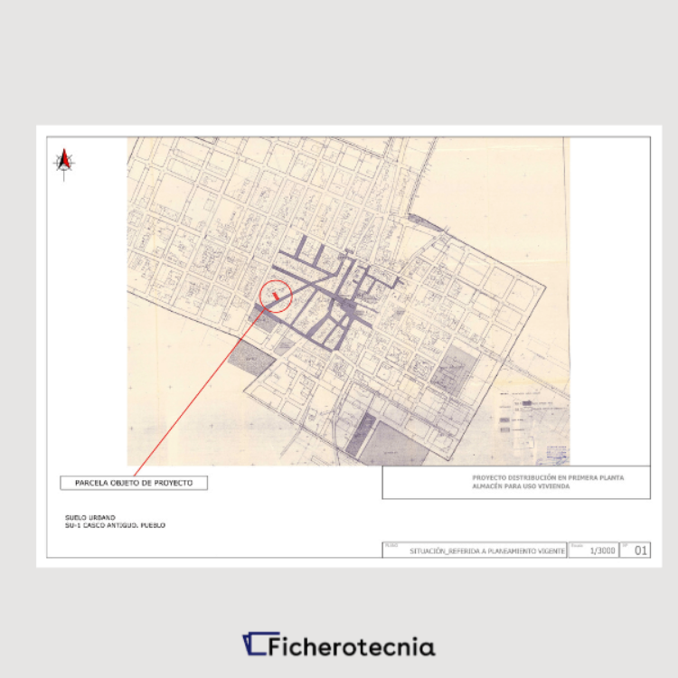 Imagen de Planos distribución de una vivienda rectangular