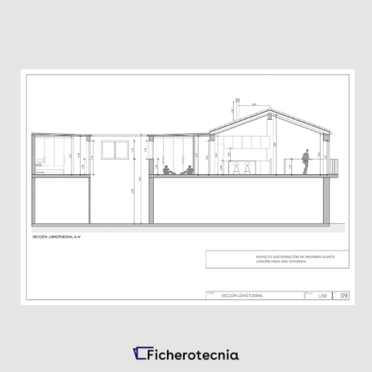 Imagen de Planos distribución de una vivienda rectangular