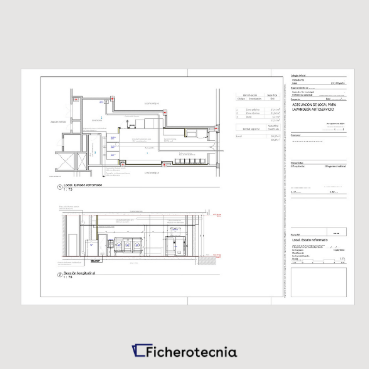 Imagen de Plano de instalación de gas en lavandería de autoservicio