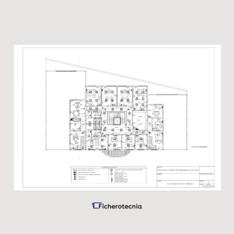 Imagen de Planos de la instalación eléctrica de un edificio público.