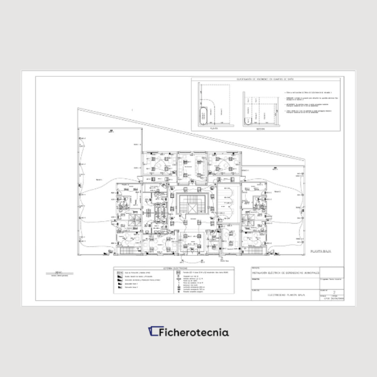 Imagen de Planos de la instalación eléctrica de un edificio público.