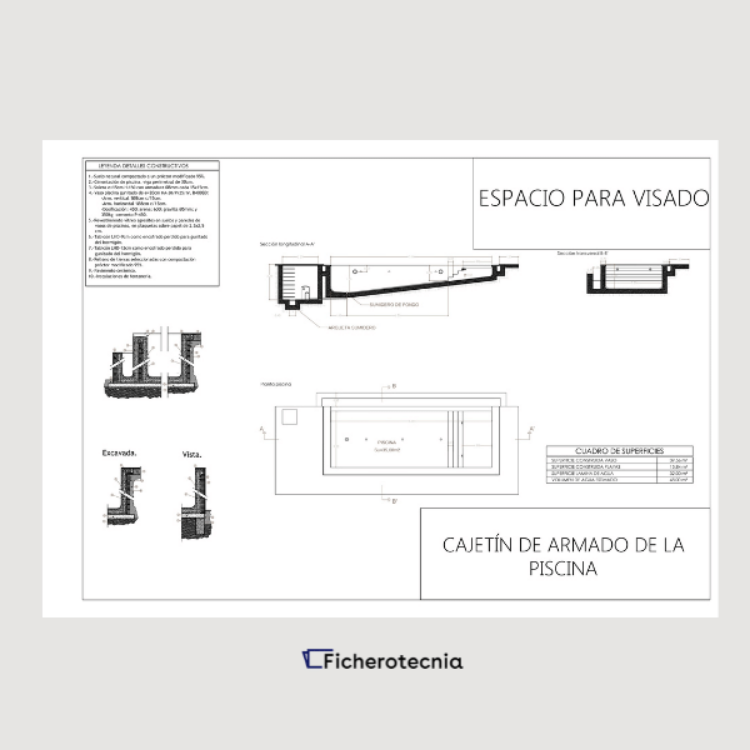 Imagen de Planos de detalle para piscina desbordante o infinity