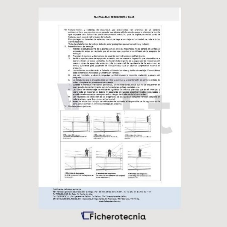 pagina de muestra de Plan de seguridad y salud en obras de construcción en formato pdf