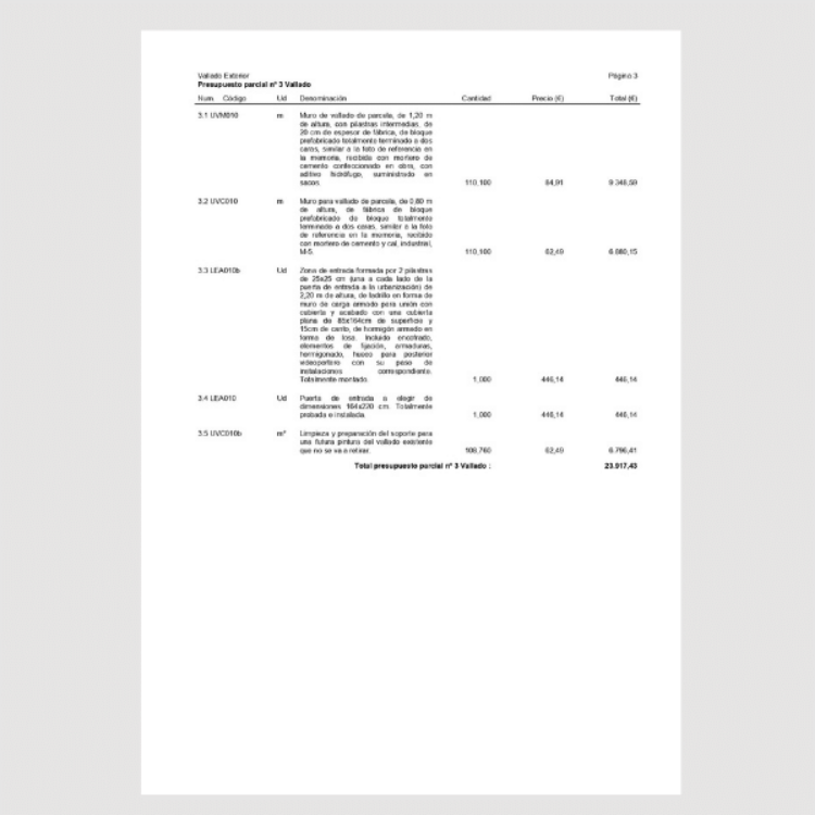 Imagen de Memoria técnica para la reparación de vallado en parcela 