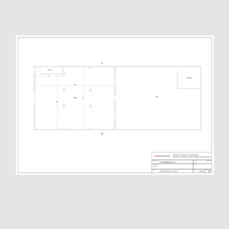 Imagen de Proyecto de reforma y cambio de uso de vivienda a garaje 