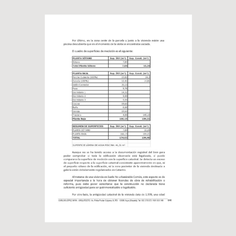 Imagen de Informe estado actual en vivienda unifamiliar