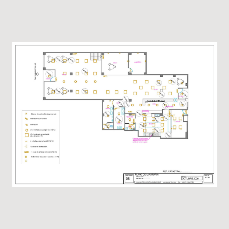 plano para proyecto actividad restaurante