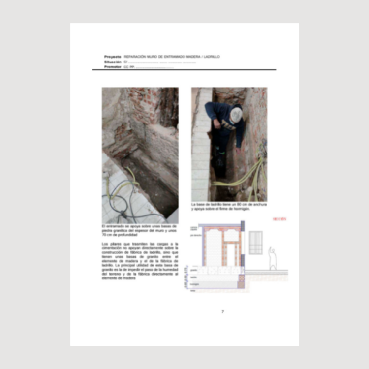 Imagen de Proyecto de reparación de  muro de fábrica y madera