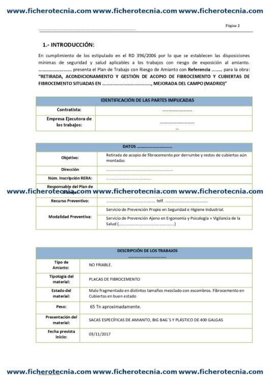 Imagen de Plan de trabajo de retirada de cubierta de nave industrial con amianto