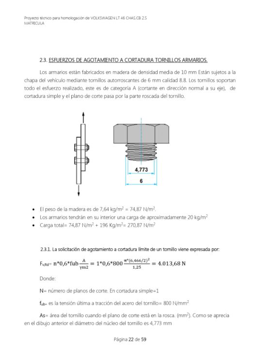 Imagen de Proyecto homologar furgón a vivienda