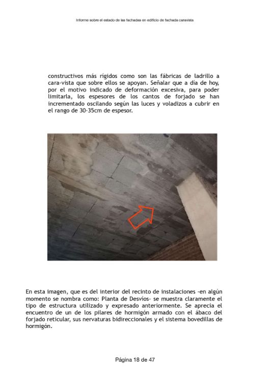 Imagen de Informe técnico sobre un edificio con daños en fachada caravista