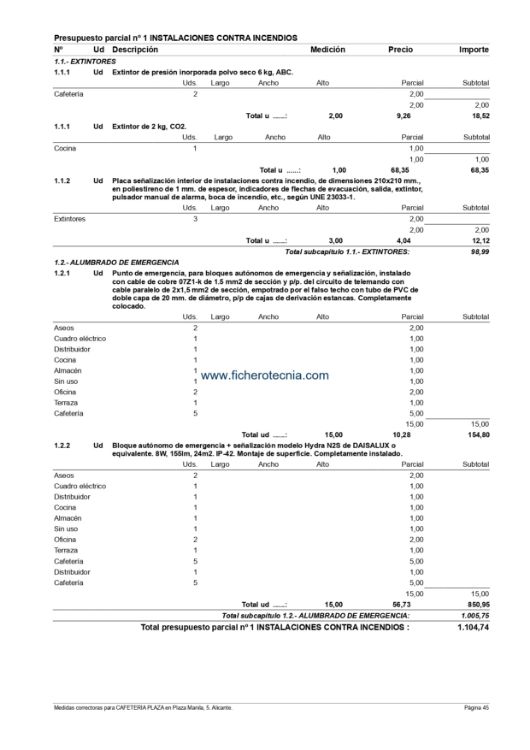 Imagen de Memoria técnica para acondicionamiento de local para abrir un bar