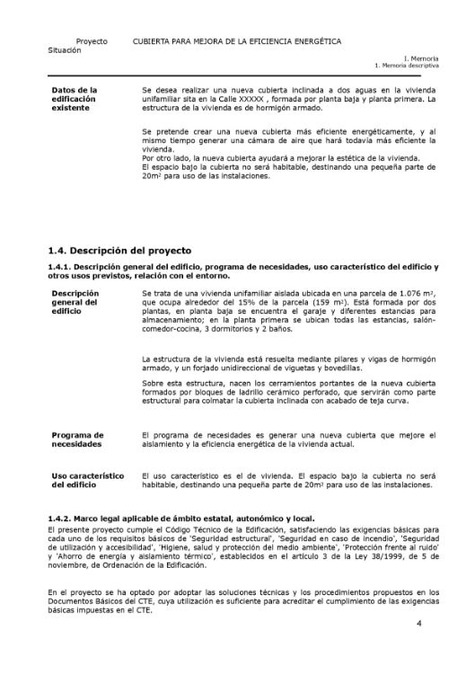 Imagen de Proyecto de cambio de cubierta en vivienda unifamiliar [EDITABLE]