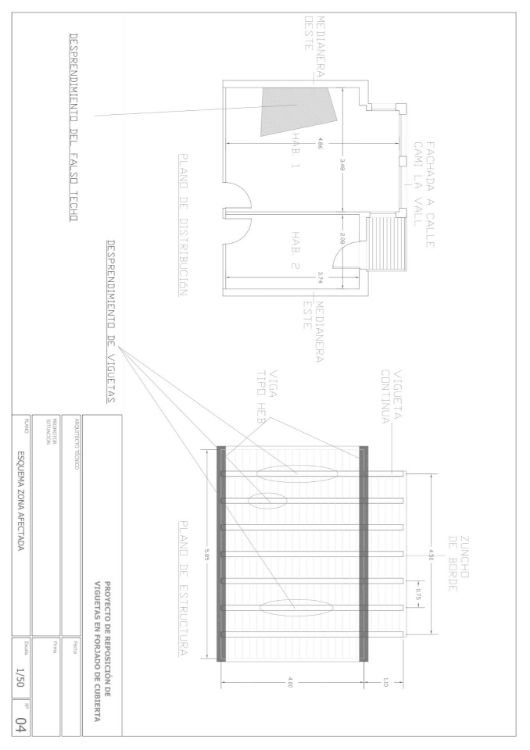 Imagen de Proyecto para la rehabilitación cubierta plana afectada por un derrumbe