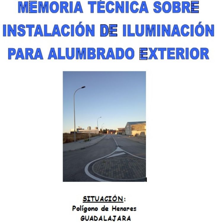 Imagen de Documentación personalizada  para memoria de iluminación exterior de 1 a 5kW