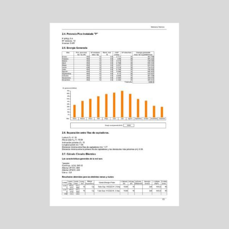 Imagen de Memoria de instalación fotovoltaica para vivienda con baterías