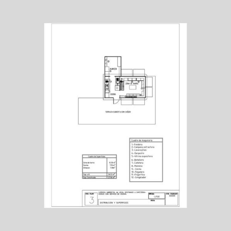 plano editable para proyecto terraza bar