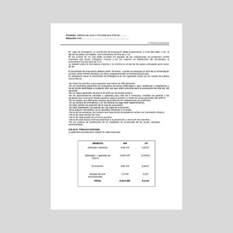 descargar en Ficherotecnia plantilla para reforma de oficinas