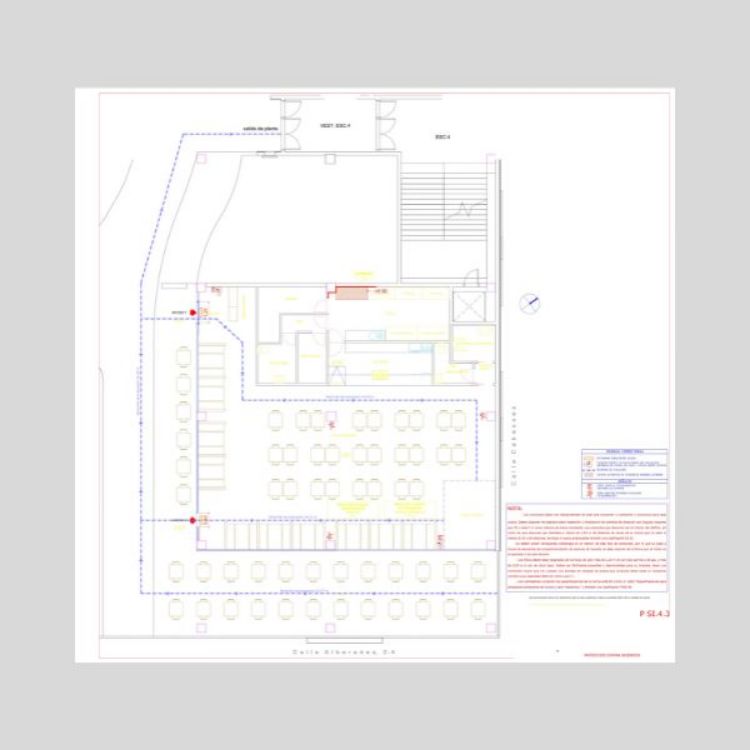 plano sobre reforma en restaurante