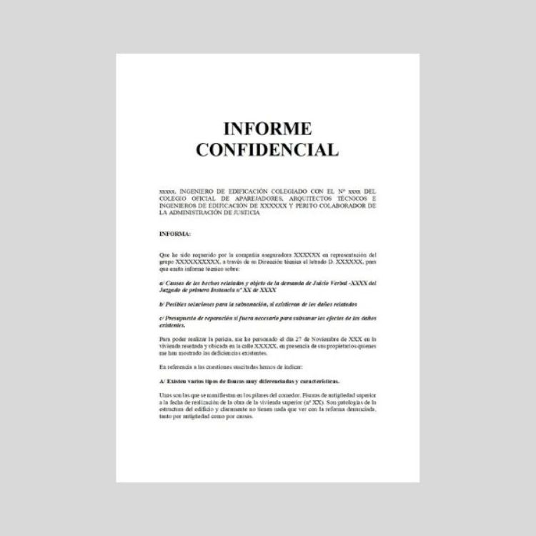 Imagen de Informe previo confidencial sobre fisuras en el interior de una vivienda